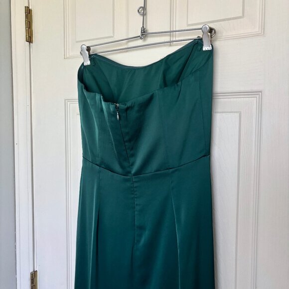 NWT Birdy Grey Anne Dress Matte Satin Emerald Green Bridesmaid Wedding Small - Picture 9 of 13